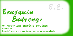 benjamin endrenyi business card